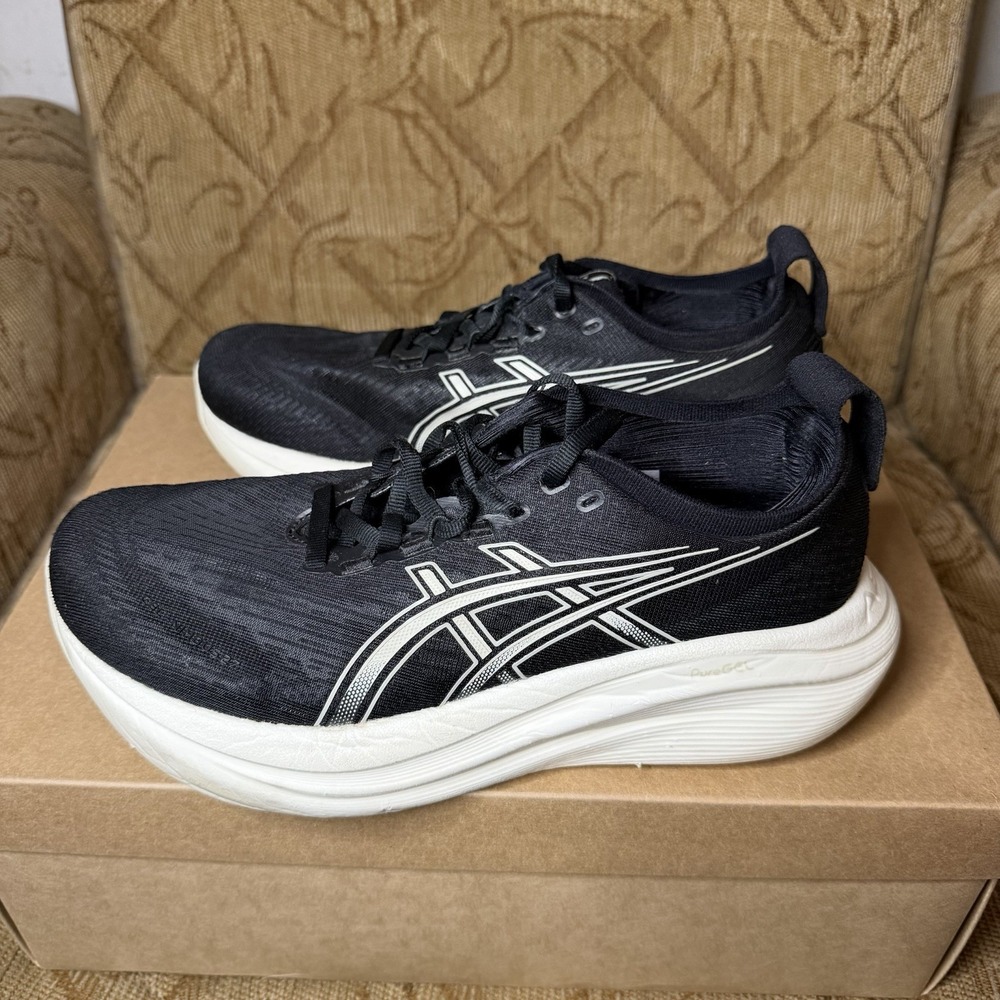 ASICS Gel-Nimbus 27 Black Lake Grey 1012B752-002 Women's Size 10 D Wide Running